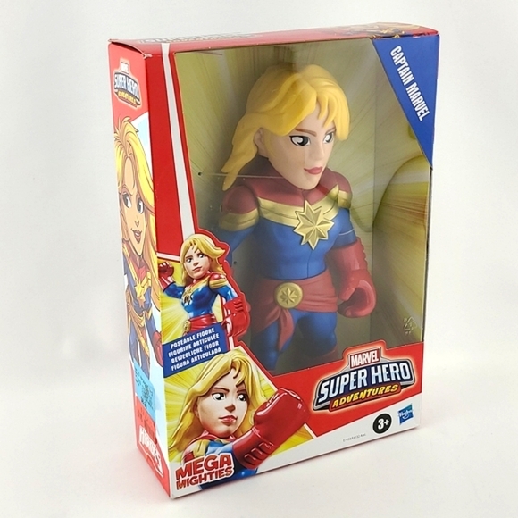 ⭐️3/ $30⭐️ Hasbro Captain Marvel Super Hero Adventures Figure Mega Mighties 3+Yr - Picture 1 of 14